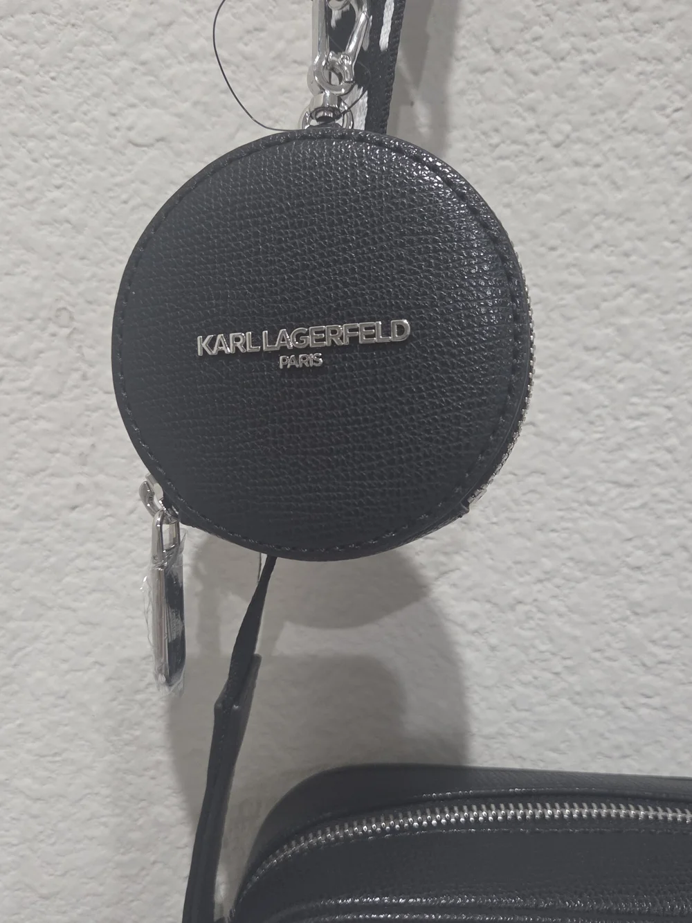 Karl Lagerfeld Black and White Crossbody Bag with Character Design NWT L5GE46CJ